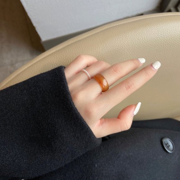 ❤️‍🔥𝕤𝕒𝕝𝕖❤️‍🔥2xrings marble pearls set - Picture 9 of 13